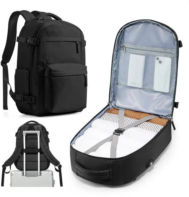 Main image of Lendolk Simple Travel Backpack For Women Men,Laptop Travel Backpack Carry on Flight Approved,Frontier Airlines Personal Item Travel Bag,Waterproof luggage backpack,Mochila de Viaje(Black)