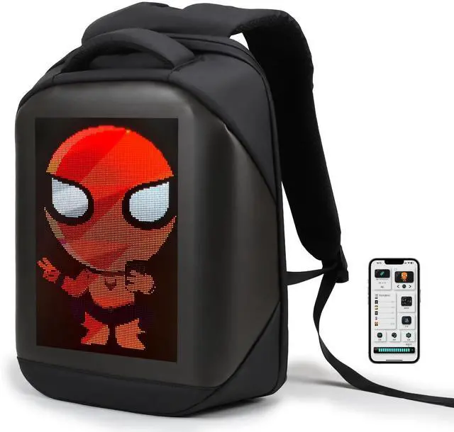 Main image of XQCK LED Backpack with App Control,16 Inch Cool DIY Pixel Art Animation Programmable Screen Laptop Backpack,Travel, Motorcycle Backpack