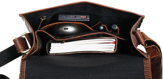 Alt view image 4 of 5 - Vintage Leather Satchel Backpack Handmade Brown Laptop & Office Bag for Men and Women 3 Inch Briefcase, Office Messenger Bag (Dark Brown)