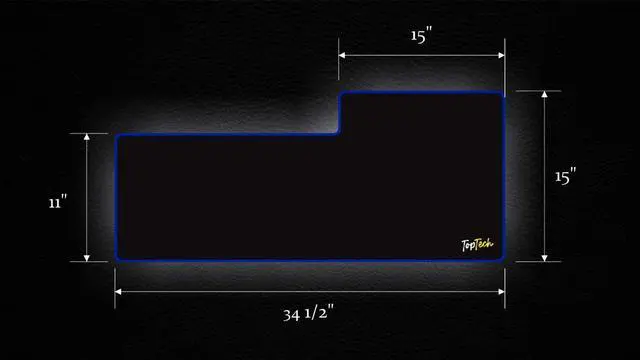 Alt view image 2 of 5 - TOP TECH Premium Large Gaming Mouse Pad with Stitched Edges (34x15in) | Premium-Textured Mouse Mat | Extra Smooth | Non-Slip Base | Water-Resistant | Black & Blue