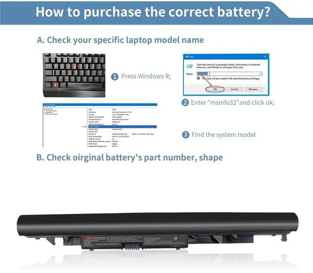 Alt view image 4 of 5 - JC04 919700-850 Battery for HP 15-bs 17-bs 14-bs 15-bw0xx 15-bs0xx 15-bs1xx 17-bs0xx 15-bs015dx 15-bs013dx 15-bs134wm 15-bs234wm 17-bs011dx 15-bw011dx JC03 919701-850 919681-421 HSTNN-LB7V HSTNN-LB7W