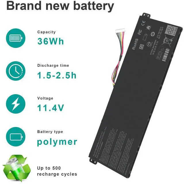 Alt view image 5 of 5 - TREE.NB AC14B18J Battery for Acer Chromebook 13 CB5-311 Acer TravelMate B115-M B115-MP Acer Aspire E3-111 / V3-111 / V3-111P / V5-122 /V5-122P / V5-132 / V5-132P