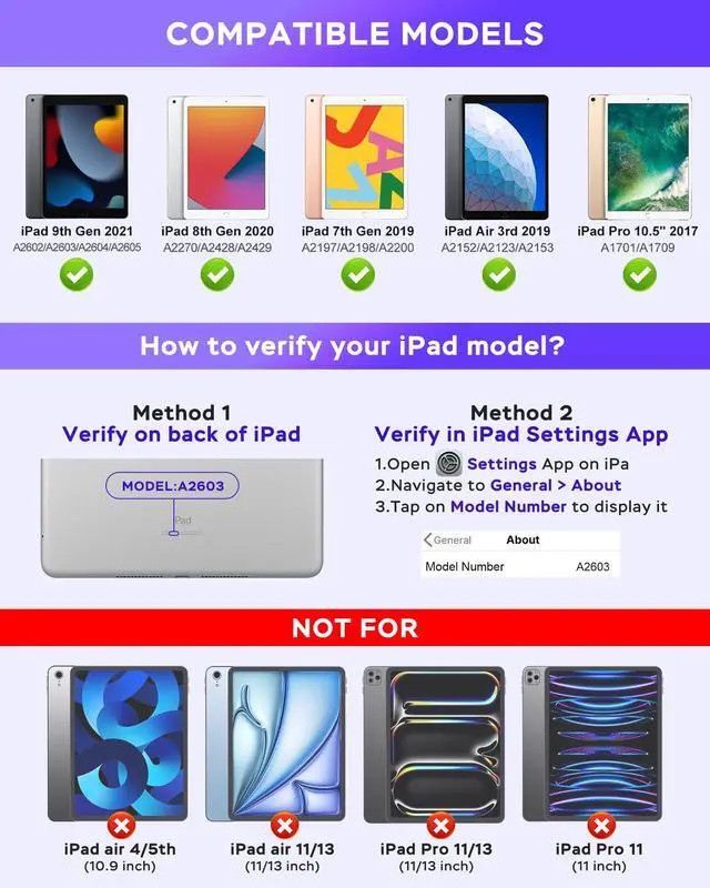 Alt view image 2 of 5 - Senyoson Case for iPad 9th/8th/7th Generation with Keyboard 10.2 Inch,360° Rotatable Magnetic Keyboard Case,Pencil Holder&Grooves Design,7 Color Backlit Detachable Wireless Keyboard(Purple)