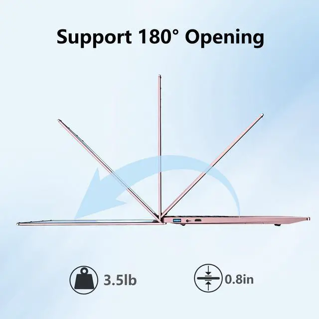 Alt view image 5 of 5 - FUNYET Gaming Laptop, 2025 Win 11 Pro Laptops Computer, 16 Inch Lap Top, 16GB RAM 512GB SSD, N150 Processor(up to 3.6GHz), Backlit Keyboard. Rose Gold.