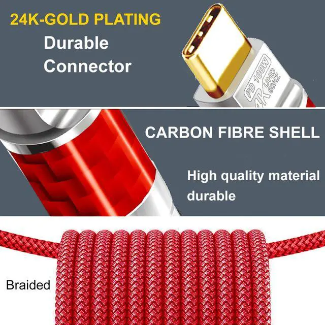 Alt view image 5 of 5 - USB C to C Cable 30FT,100W 4K60HZ Type C GEN2x2(Data usb2.0),USB C Video Output From USB3.2/ USB4.0 Fast Charging & Sync for Xreal MacBook Pro iPad Pro iPhone 15 Pro Galaxy S22 Portable Monitor