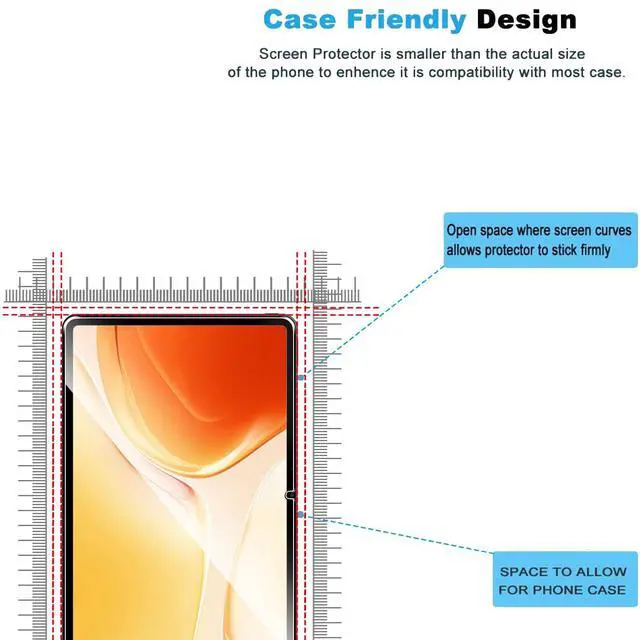 Alt view image 2 of 5 - Natbok 2 Pack Compatible with Alldocube IPlay 70 Pro 10.95" Screen Protector,9H Tempered Glass Film,HD Clear Scratch Resistant,Bubble-Free for Alldocube IPlay 70 Pro Screen Protector