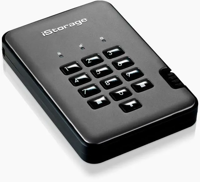 Alt view image 2 of 5 - iStorage diskAshur PRO2 HDD 2TB | Secure Portable Hard Drive | FIPS Level 3 certified | Password Protected | Dust/Water-Resistant | Hardware encryption