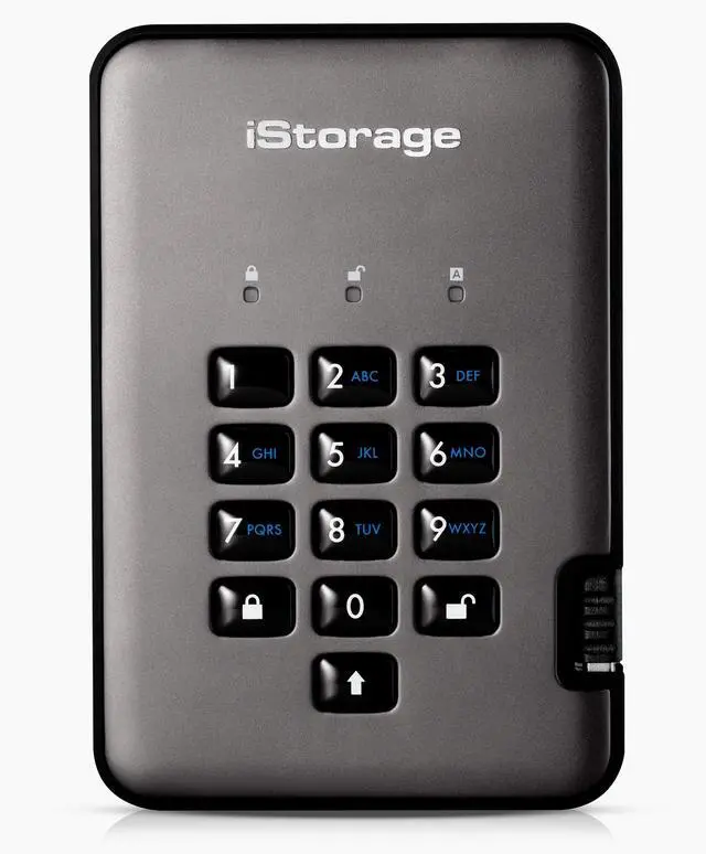 Main image of iStorage diskAshur PRO2 HDD 2TB | Secure Portable Hard Drive | FIPS Level 3 certified | Password Protected | Dust/Water-Resistant | Hardware encryption