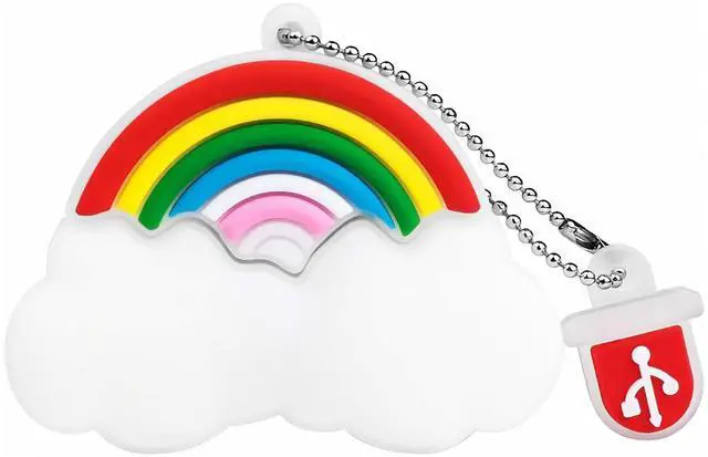 Main image of BorlterClamp 64GB USB Flash Drive Cute Cartoon Rainbow Cloud Model Memory Stick, Gift for Students and Children