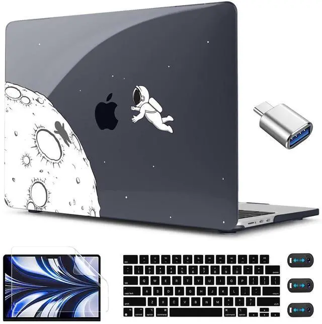 Main image of CISSOOK Case Compatible with MacBook Air 13.6 Inch 2022 2024 2025 Release Model A2681 M2 A3113 M3 A3240 M4 Astronaut, Clear Black Space Hard Shell with Keyboard Cover for MacBook Air 13.6", Astronaut
