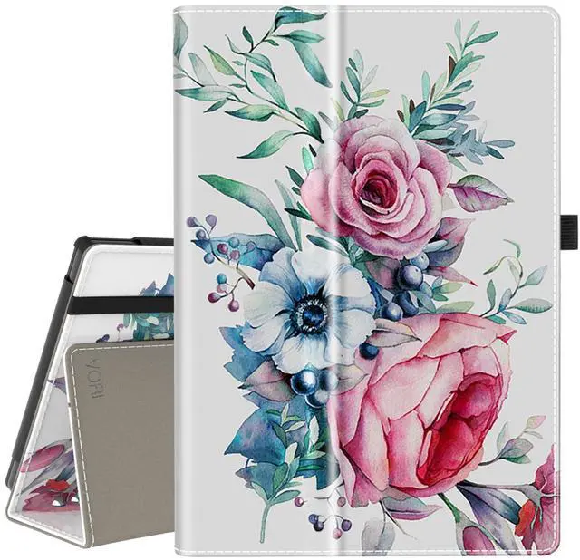 Main image of VORI Case for All-New Amazon Fire HD 10 Tablet and Fire HD 10 Plus (13th/11th Generation 2023/2021 Release), Slim Folding Stand Folio Cover with Hand Strap for Fire 10.1 Inch, Peony