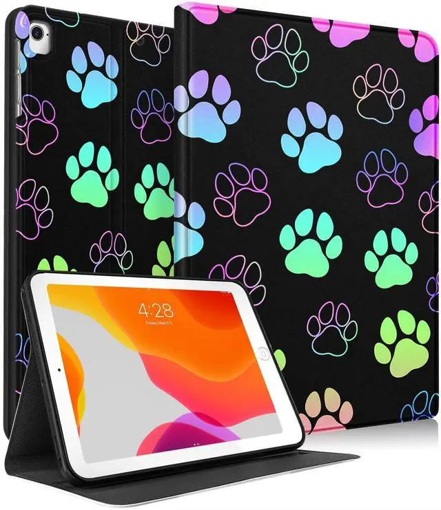 Main image of Uppuppy for iPad 5th/6th Gen Case, for Apple iPad Air 1st/2nd Gen, for iPad Pro 9.7 Inch Case Cute Kids Boys Women Teen Girls Kawaii Paw Print Design Folio Cover for Apple iPad 5/6, Air 1/2, Pro 9.7