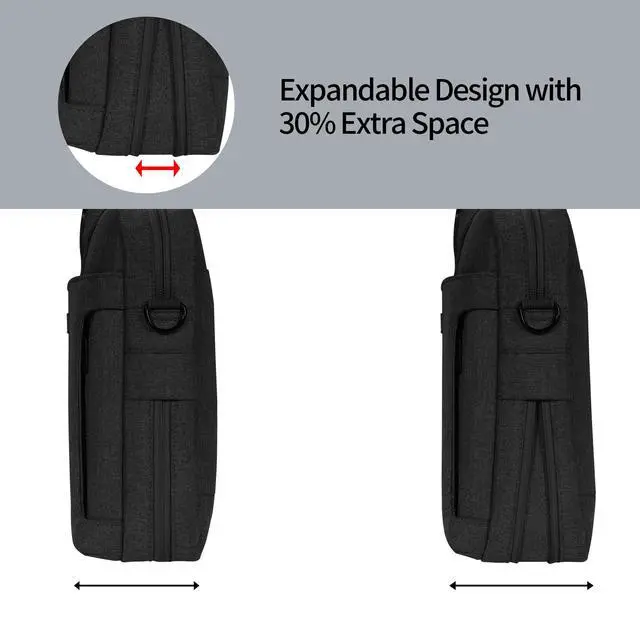 Alt view image 3 of 5 - TAIKESEN Laptop Shoulder Bag, 13-13.3-14-15-15.4-15.6-16-17.3-18 Inch Laptop/Tablet, Water-Repellent Fabric, Business for Men Women (15-16 inch, Black)