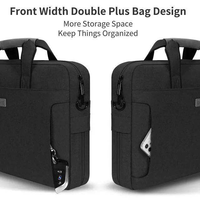 Alt view image 4 of 5 - TAIKESEN Laptop Shoulder Bag, 13-13.3-14-15-15.4-15.6-16-17.3-18 Inch Laptop/Tablet, Water-Repellent Fabric, Business for Men Women (15-16 inch, Black)