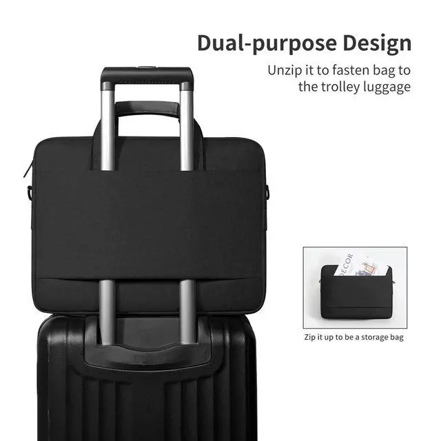 Alt view image 5 of 5 - TAIKESEN Laptop Shoulder Bag, 13-13.3-14-15-15.4-15.6-16-17.3-18 Inch Laptop/Tablet, Water-Repellent Fabric, Business for Men Women (15-16 inch, Black)