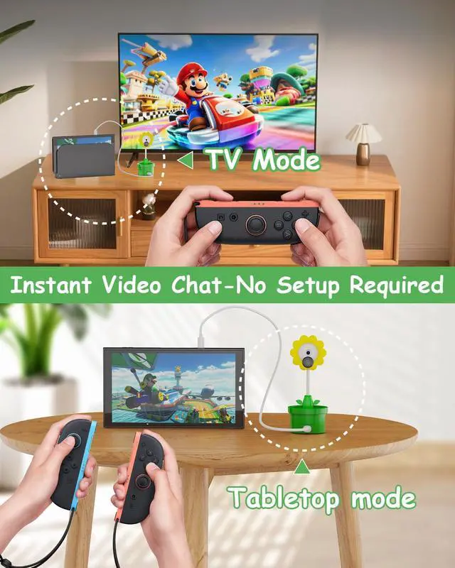 Alt view image 3 of 5 - Camera for Nintenndo Switch 2,Interactive Camera for Switch 2, with Privacy Slide Cover, Lightweight and Detachable, Plug and Play, Zero delay USB-C Port