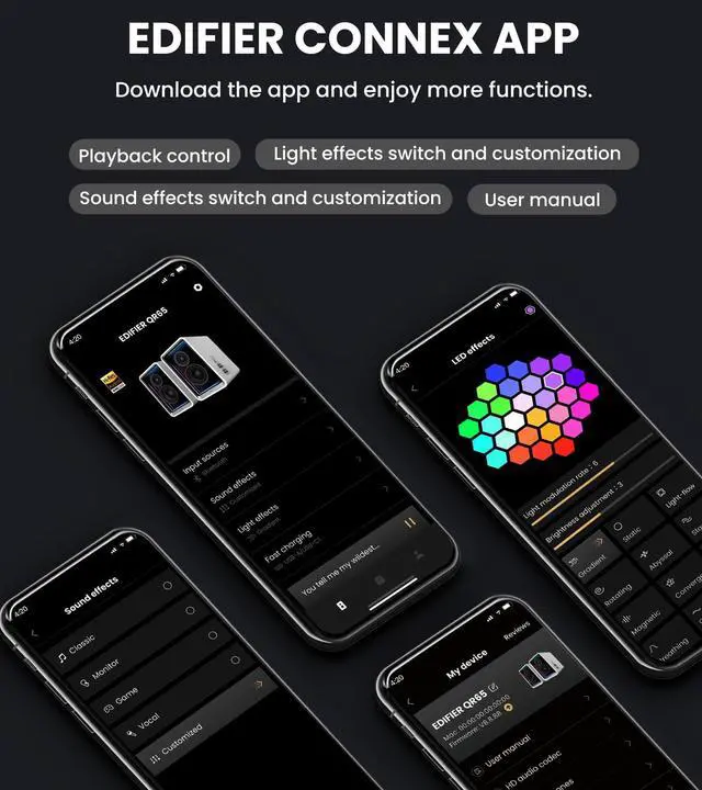 Alt view image 4 of 5 - Edifier QR65 Desktop Active Monitor (Black) R1 Open-Ear True Wireless Earbuds (Gray)  Portable Listening & Desktop Audio Immersion, All-Round Sound Experience