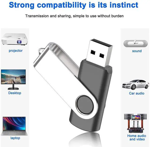 Alt view image 2 of 5 - 16GB Flash Drive, SRVR USB 16 GB Flash Drive 10 Pack, 16 Gig Thumb Drive with Lanyards Metal Swivel 16GB USB Memory Stick Pen Drive with LED Indicator(10 Black)