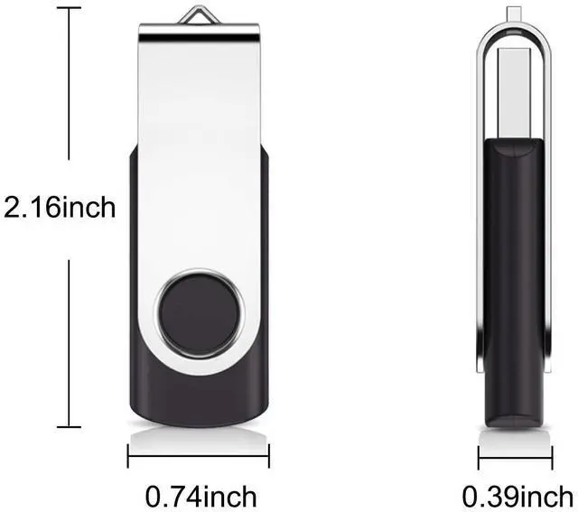 Alt view image 5 of 5 - 16GB Flash Drive, SRVR USB 16 GB Flash Drive 10 Pack, 16 Gig Thumb Drive with Lanyards Metal Swivel 16GB USB Memory Stick Pen Drive with LED Indicator(10 Black)