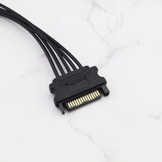 Alt view image 5 of 5 - The Lord of the Tools 2PCS 15 Pin SATA Power Splitter Adapter Cable, 20cm, 15cm x 4, SATA 1 to 5, for Hard Drives/Optical Drives