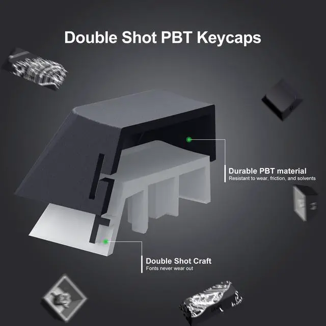 Alt view image 4 of 5 - XVX Shine Through Keycaps - Double Shot PBT Keycaps 60 65 75 100 Percent, Side Print Key caps Custom 131 Keys Set, Dye Sub Wave of Kanagawa Key caps for Mechanical Keyboards