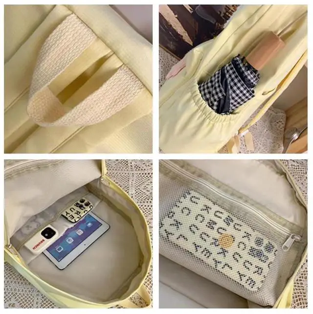 Alt view image 5 of 5 - MININAI 2025 Preppy Backpack Trendy Y2K Stars Backpack Cute Aesthetic College Laptop Backpack Casual Daypack Y2k Accessories (Pink,One Size)