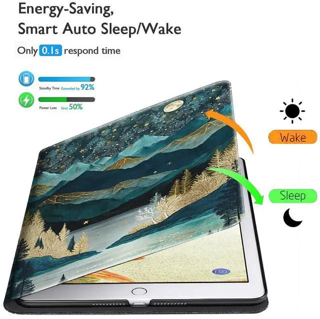 Alt view image 3 of 5 - Case for All-New Kindle Fire HD 10 & 10 Plus Tablet 11th/13th Generation 2021/2023 Lightweight Smart Case Adjustable Stand Protective Cover with Auto Wake/Sleep - Mountains