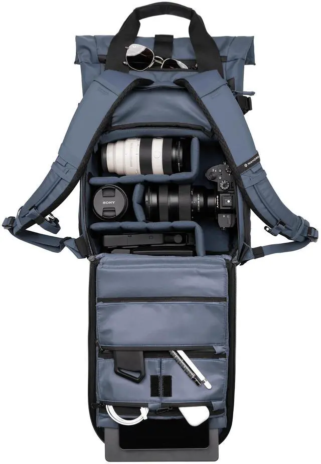 Alt view image 3 of 5 - WANDRD All New PRVKE 15L V4 Camera Backpack: Built-In Camera Cube Travel Backpack with Quick Side Access, Rolltop Expansion, Clamshell Opening, Magnetic Tote Handles