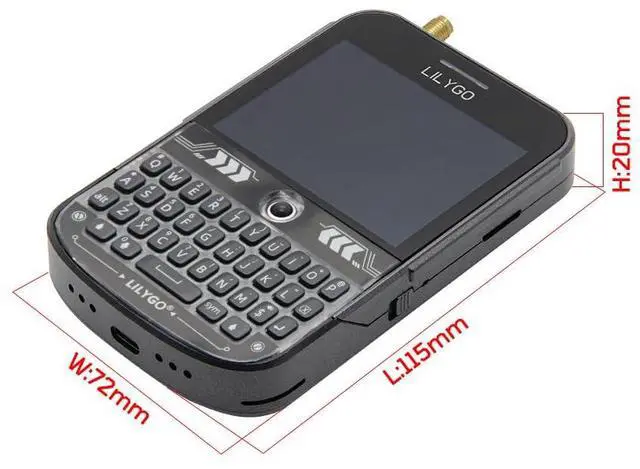 Alt view image 5 of 5 - LILYGO T-Deck Plus ESP32-S3 915Mhz LORA-89 SX1262 Ulbox GPS 2.8-inch Display TTGO Development Board Black Keyboard External Antenna Strap ABS Shell