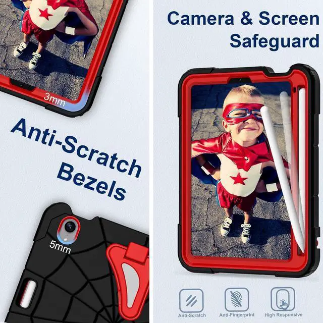 Alt view image 5 of 5 - DreamerX for iPad mini 7 Case (A17 Pro) 2024/iPad Mini 6 Kids Case 2021, iPad mini 7th/6th Generation 8.3-inch Case for Toddlers Children Boys w/Pen Holder Stand Shoulder Strap Drop Protective Cover