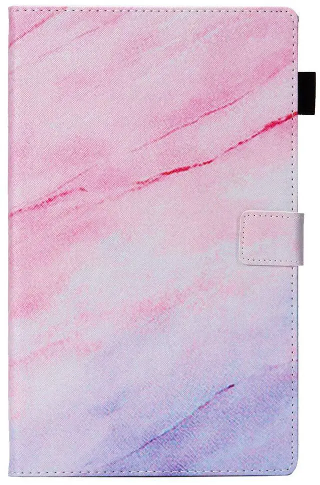 Alt view image 2 of 5 - UUcovers Kindle Fire HD 10 2019/2017 Tablet Case 9th/7th Generation, Smart PU Leather TPU Back Folio Stand Cover with Card Slots Pencil Holder [Auto Wake/Sleep] for Amazon Fire HD 10.1", Pink Marble