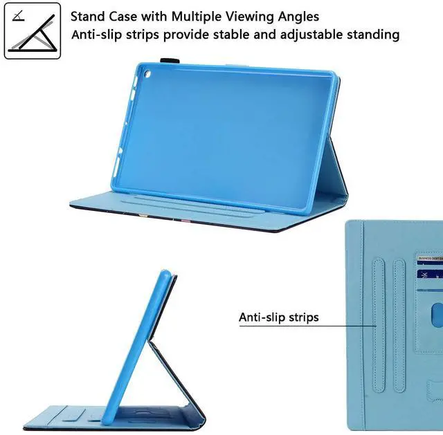 Alt view image 5 of 5 - UUcovers Kindle Fire HD 10 2019/2017 Tablet Case 9th/7th Generation, Smart PU Leather TPU Back Folio Stand Cover with Card Slots Pencil Holder [Auto Wake/Sleep] for Amazon Fire HD 10.1", Pink Marble