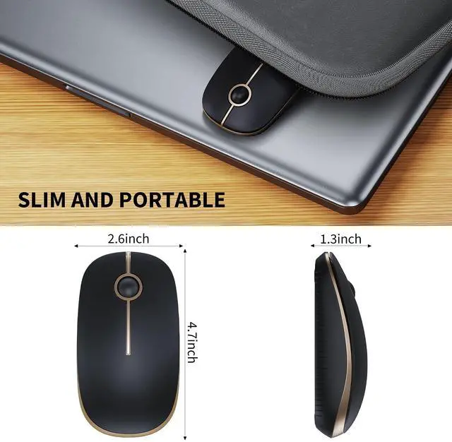 Alt view image 5 of 5 - VssoPlor Wireless Mouse, 2.4G Slim Portable Computer Mice with Nano Receiver for Notebook, PC, Laptop, Computer