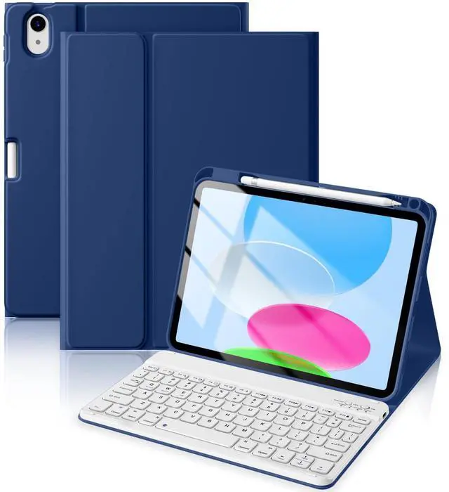 Main image of Beydoa for iPad 10th Generation Case with Keyboard 10.9 Inch 2022/iPad (A16) 11th Gen 11 Inch 2025 - Magnetic Detachable Keyboard, Stain Proof Cover, Smart Folio Case with Pencil Holder - Navy Blue