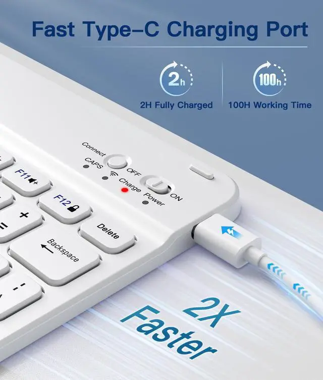 Alt view image 3 of 5 - Beydoa for iPad 10th Generation Case with Keyboard 10.9 Inch 2022/iPad (A16) 11th Gen 11 Inch 2025 - Magnetic Detachable Keyboard, Stain Proof Cover, Smart Folio Case with Pencil Holder - Navy Blue