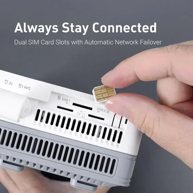 Alt view image 3 of 5 - GL.iNet GL-XE3000 (Puli AX) 5G Router with Dual SIM Card Slot, Wi-Fi 6 Cellular Routers, Built-in Battery, Multi-WAN, VPN, OpenWrt, Secure 5G Router for Office, Retail, Events, Business