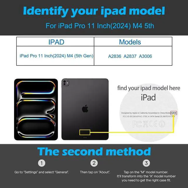 Alt view image 2 of 5 - XFYKJIN Case for iPad Pro 11 Inch 2024 M4 A2836 A2837 A3006,Protective Shockproof Smart Folio Cover Adjustable Stand - Auto Wake/Sleep and Multiple View Angles,Black