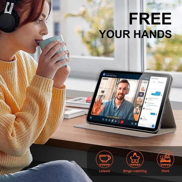 Alt view image 3 of 5 - XFYKJIN Case for iPad Pro 11 Inch 2024 M4 A2836 A2837 A3006,Protective Shockproof Smart Folio Cover Adjustable Stand - Auto Wake/Sleep and Multiple View Angles,Black