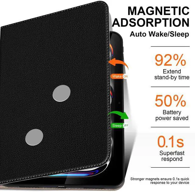Alt view image 5 of 5 - XFYKJIN Case for iPad Pro 11 Inch 2024 M4 A2836 A2837 A3006,Protective Shockproof Smart Folio Cover Adjustable Stand - Auto Wake/Sleep and Multiple View Angles,Black