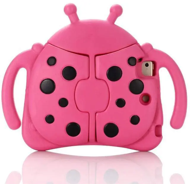 Alt view image 3 of 5 - Tading Kids Case for Apple iPad mini 5/4/3/2/1 7.9 inch Only, Kids Proof Lightweight EVA Foam Stand Cover NOT for mini 6 Nor 7 - Ladybug, Hot Pink