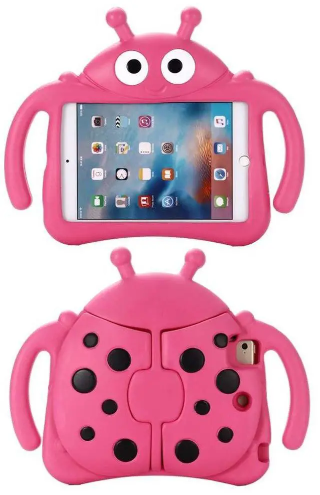 Main image of Tading Kids Case for Apple iPad mini 5/4/3/2/1 7.9 inch Only, Kids Proof Lightweight EVA Foam Stand Cover NOT for mini 6 Nor 7 - Ladybug, Hot Pink