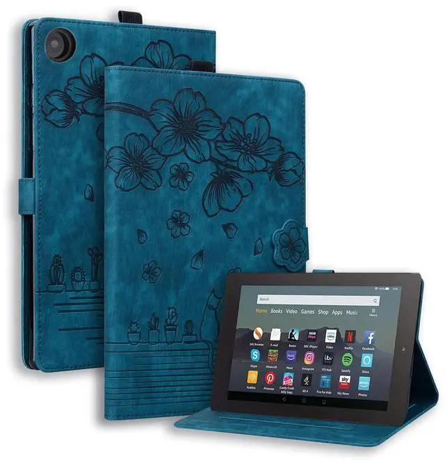 Main image of Dteck Folio Case Cover for 10.1" Fire HD 10 Tablet 9th/7th/5th Generation 2019/2017/2015 Release,Premium PU Leather Smart Stand Shockproof Protective Case with Auto Wake/Sleep for Fire HD 10.1",Blue