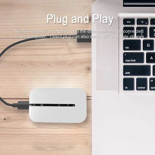 Alt view image 3 of 5 - Vikye 4G WiFi Router 150Mbps SIM Card Slot, 10 Devices Supported, 2100mAh USB WiFi Modem with 150Mbps High Speed, Up to 10 Users, Compatible for Win 7/8/10, Perfect for Car and