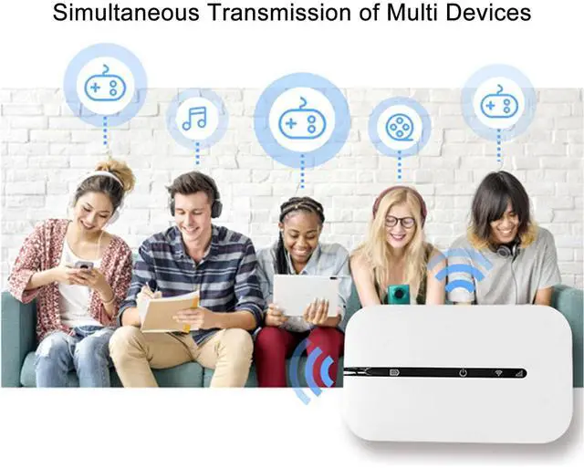 Alt view image 5 of 5 - Vikye 4G WiFi Router 150Mbps SIM Card Slot, 10 Devices Supported, 2100mAh USB WiFi Modem with 150Mbps High Speed, Up to 10 Users, Compatible for Win 7/8/10, Perfect for Car and