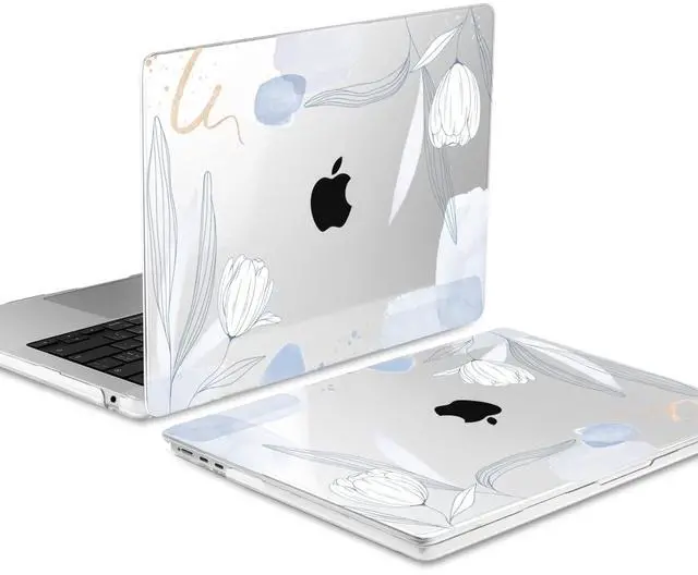 Alt view image 3 of 5 - MEEgoodo Case for MacBook Air M4/M3/M2 13.6 inch 2025 2024 2022, Fit Model A3240 A3113 A2681, Compatible with MacBook Air 13 inch, Laptop Hard Shell Case with Keyboard Cover, Floral 33