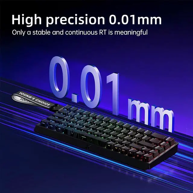 Alt view image 3 of 5 - FKZ MCHOSE ACE 68 Magnetic Switch RGB Gaming Keyboard,Hall Effect Rapid Trigger Keyboard 60% Hyper-Fast Adjustable Actuation Side Printed Keycaps 8K Hz Polling Rate for Mac/PC Game (Black)