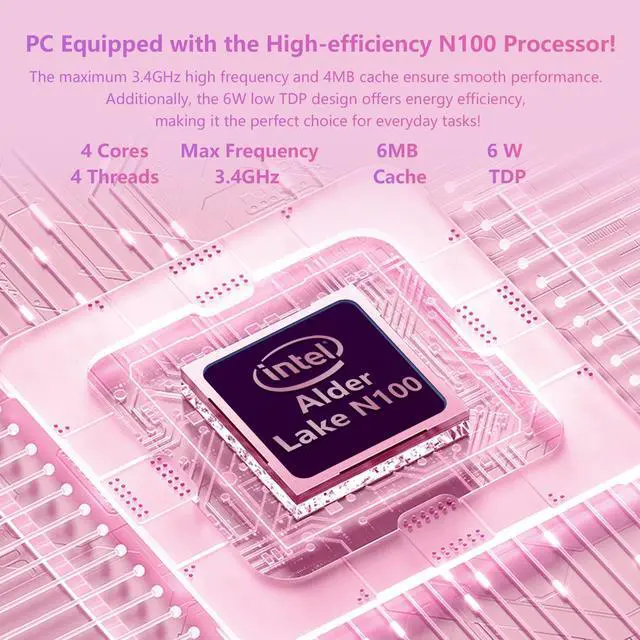 Alt view image 4 of 5 - BINHENGLON 11" 2-in-1 Touchscreen Laptop, N100 Laptops,16GB RAM,FHD 1920 * 1200 IPS,Win 11 Pro PC,Backlit Keyboard, WiFi,USB-C,HDMI,Oval Trackpad,Computer (Rose Gold, 16G+256GB SSD)