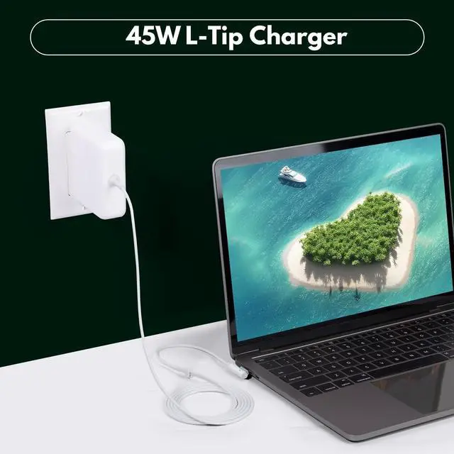 Alt view image 4 of 5 - 45W L-Type Power Adapter Compatible with Laptop Air A1237 A1244 A1304 A1369 A1374 11" 13" (Prior to Mid-2012) with 6' Cable