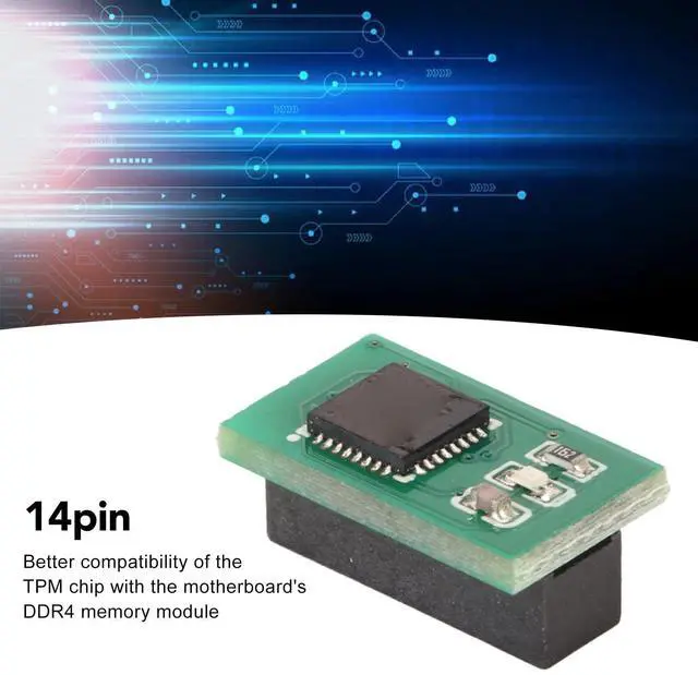 Alt view image 4 of 5 - TPM 2.0 Module, 14Pin SPI TPM 2.0 Encryption Security Module for 10 for 2.0, Encrypted Security Module Remote Card for Trusted for