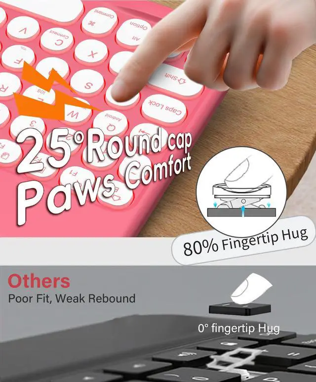 Alt view image 3 of 5 - JKSML for iPad (A16) 11th/10th Gen case with Keyboard, Round Key, 7 Color Backlit, Detachable Wireless Keyboard,Stand Folio Cover with Side Pen Holder for iPad 10.9" (2022)/ 11" (2025) - Red